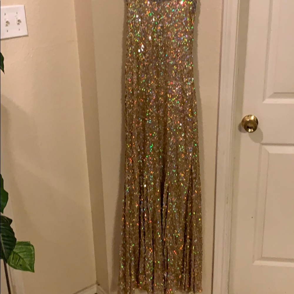 Gold and sliver evening gown